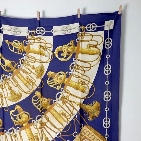 Authentic Hermes Cliquetis Carre 90 Scarf Multicolour 100% Silk Vintage - Picture 4 of 15